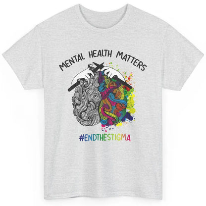 Brain Knitting Mental Health Matters Awareness Crochet Quilt Classic Unisex T-Shirt