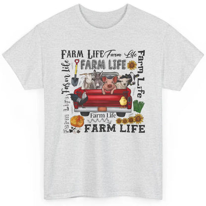 Sunflower Western Farm Life Animals Vegan Cow Pig Rooster Classic Unisex T-Shirt