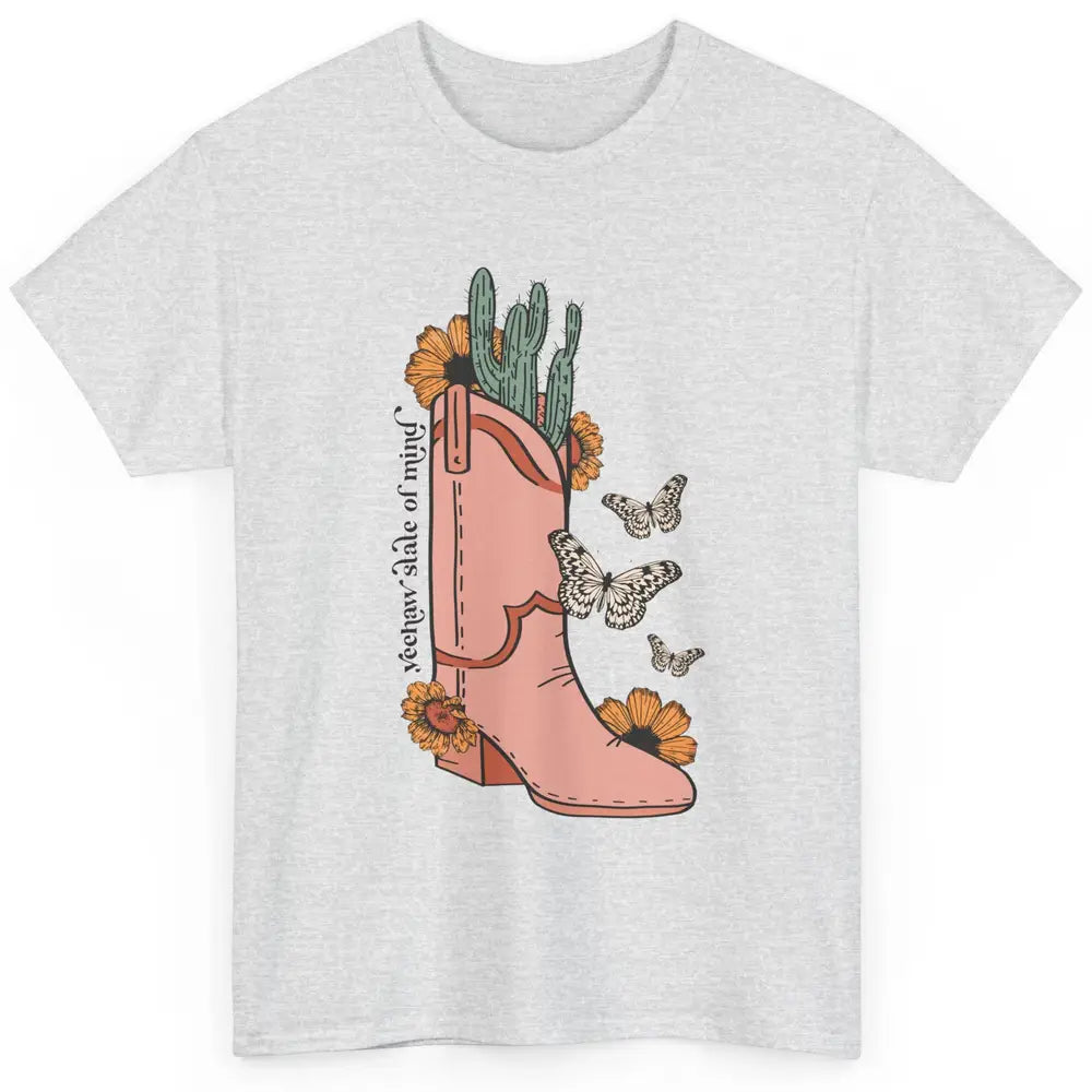 Yeehaw State of Mind Western Cowgirl Boot Desert Sunflower Classic Unisex T-Shirt