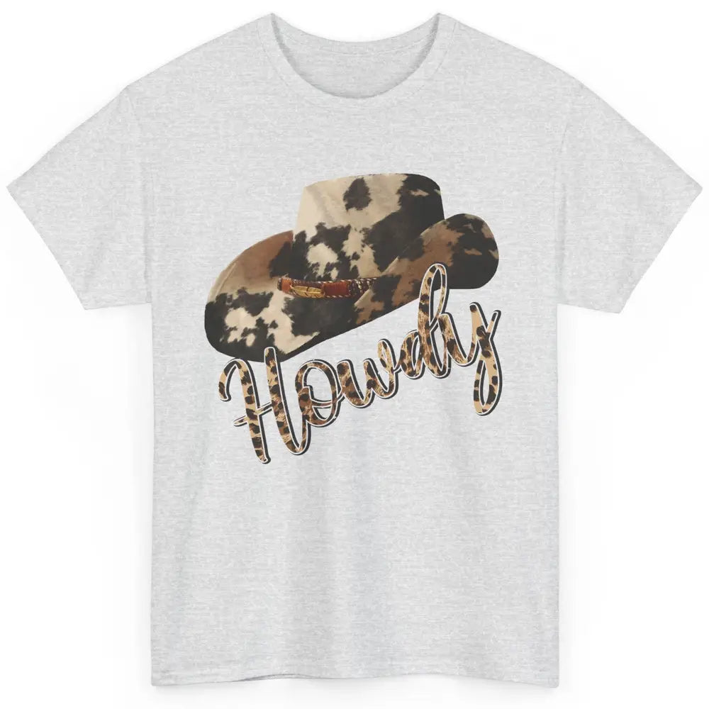 Vintage Leopard Cowboy Hat Howdy Western Country Cowgirls Classic Unisex T-Shirt