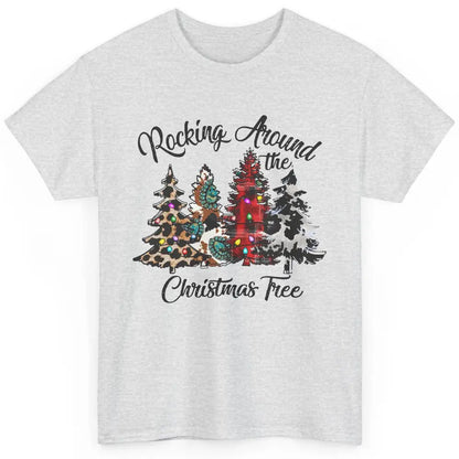 Leopard Christmas Tree Rocking Around Christmas Tree Western Classic Unisex T-Shirt