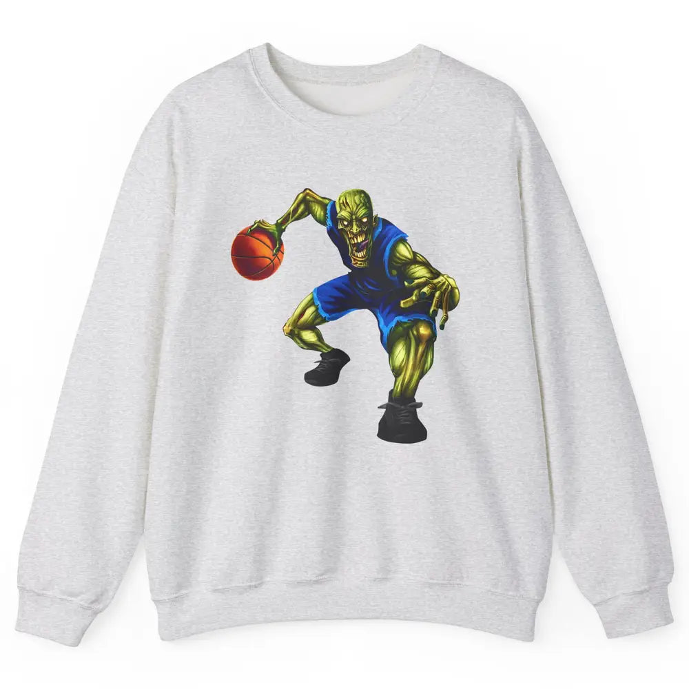 Zombie Basketball Halloween Basketball Players Scary Costume Unisex Crewneck Sweatshirt