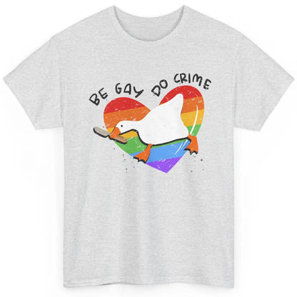 Vintage Duck Rainbow Be Gay Do Crime LGBTQ Community Rights Classic Unisex T-Shirt