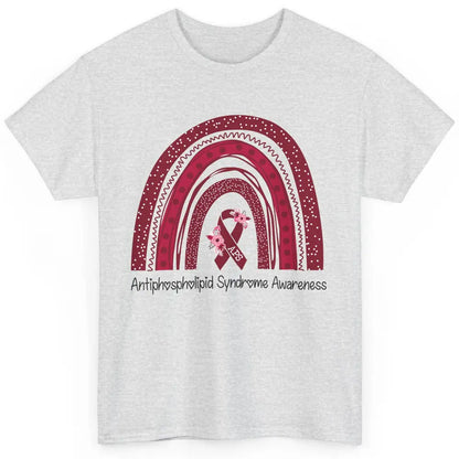 Antiphospholipid Syndrome Awareness APS Burgundy Rainbow Classic Unisex T-Shirt