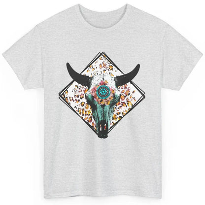 Aztec Heifer Steer Cow Skull Cowboy Gemstone Leopard Vintage Classic Unisex T-Shirt