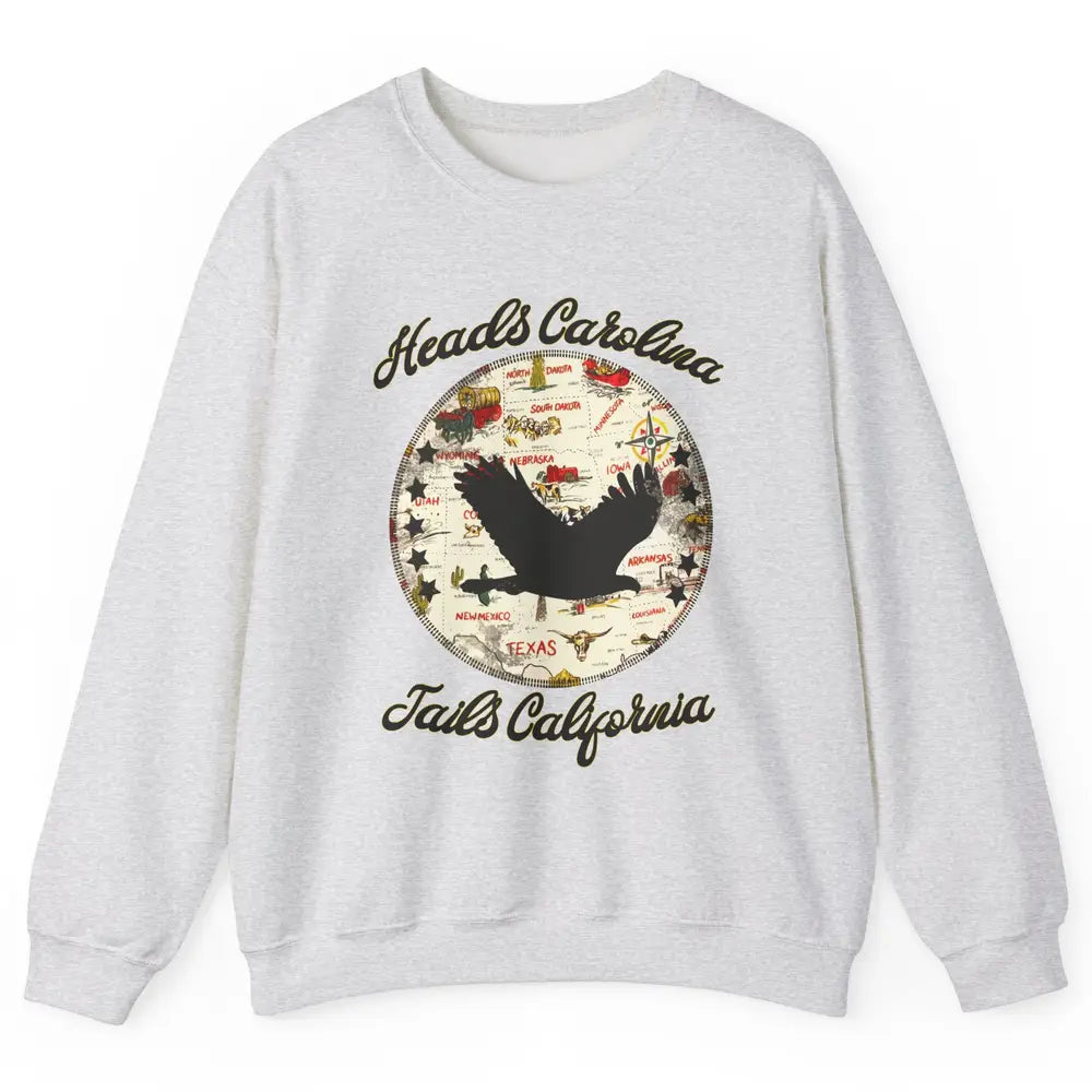 Vintage Heads Carolina Tail California Western Country Unisex Crewneck Sweatshirt