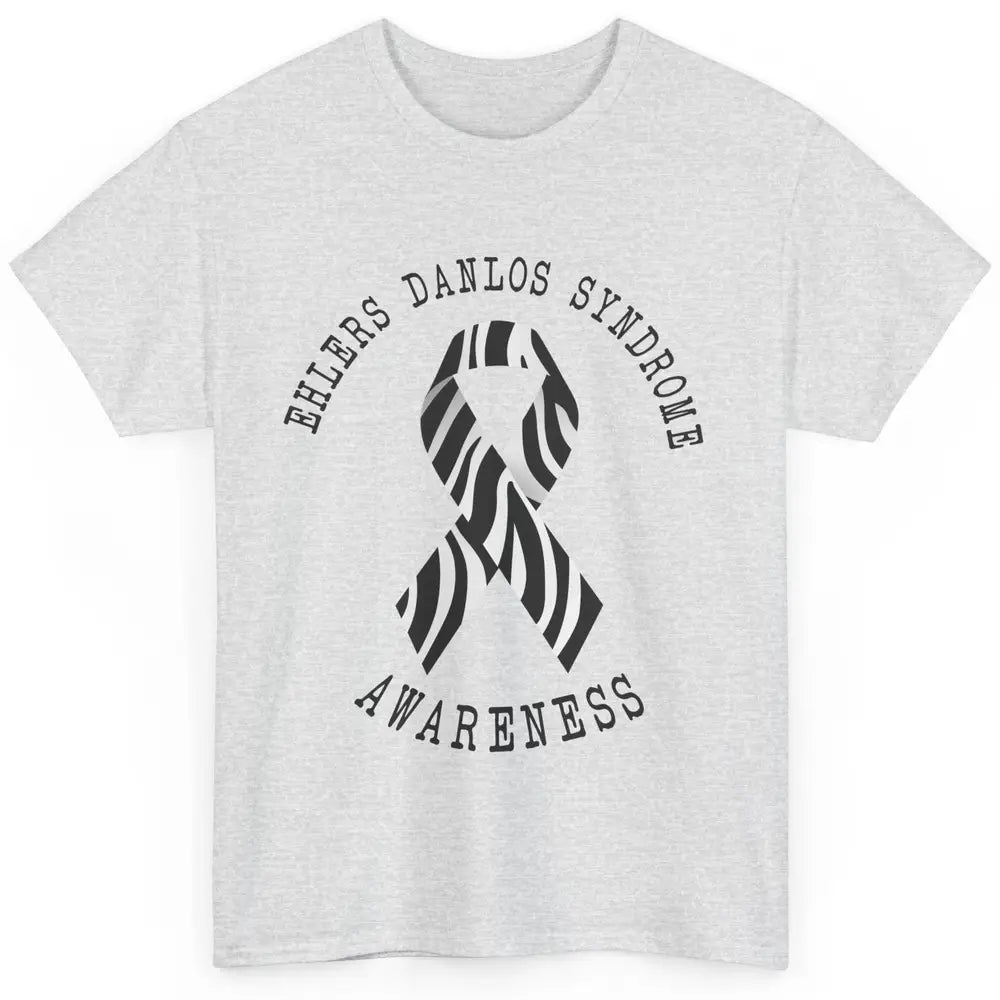 Ehlers Danlos Syndrome Awareness EDS Zibra Ribbon Rainbow Classic Unisex T-Shirt