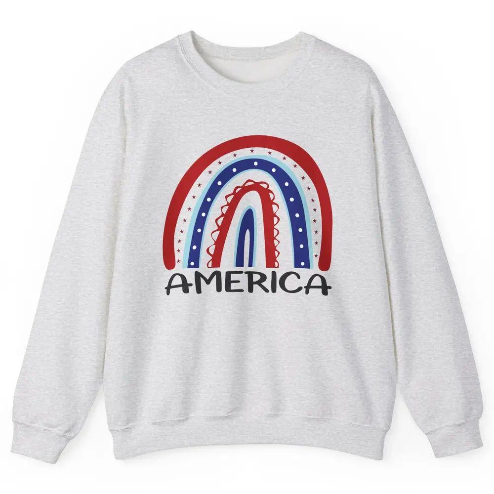 US Flag America Rainbow July 4th American Patriots Gift Unisex Crewneck Sweatshirt