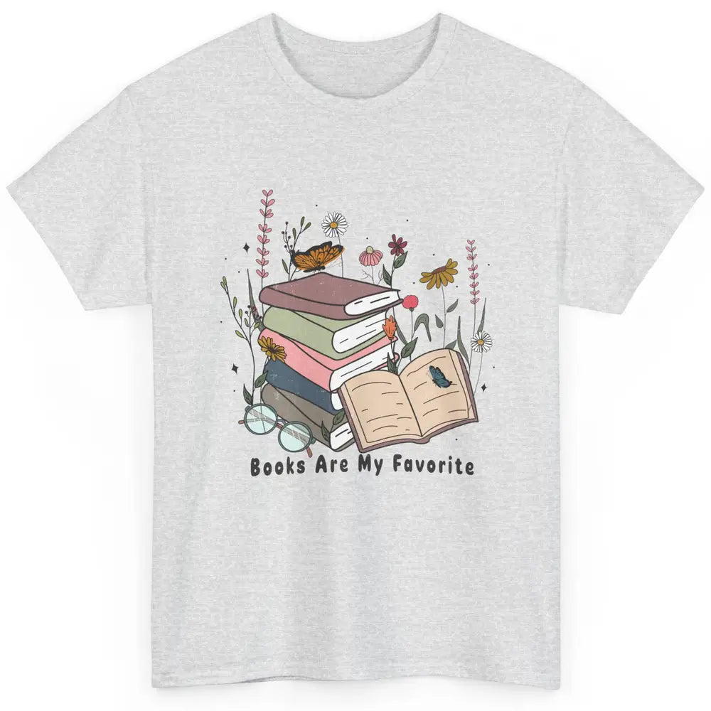 Vintage Books Are My Favorite Floral Bookish Reading Retro Classic Unisex T-Shirt