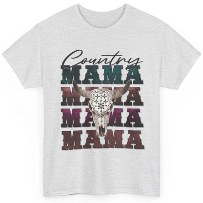 Country Mama Rodeo Bull Skull Western Texas Long Horn Cowboy Classic Unisex T-Shirt