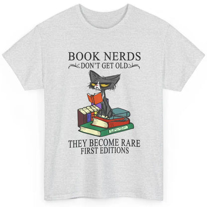 Cat Book Nerds Don't Get Old They Become Rare Reading Lovers Classic Unisex T-Shirt