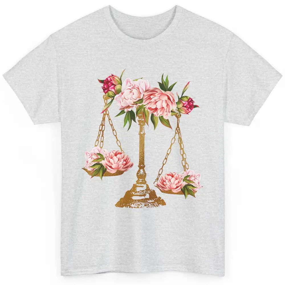 Wildflowers Lawyer Office Scales Decor Justice Law School Classic Unisex T-Shirt