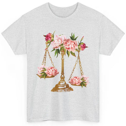 Wildflowers Lawyer Office Scales Decor Justice Law School Classic Unisex T-Shirt