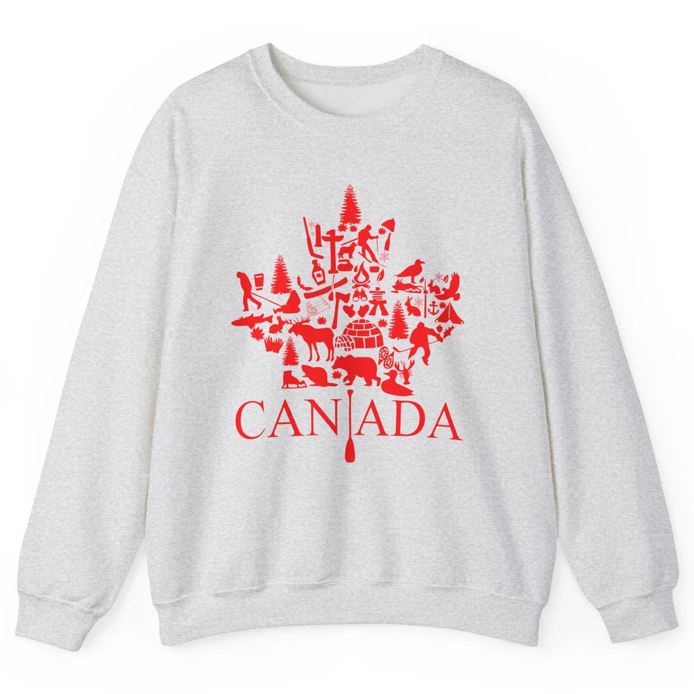 Canada Maple Leaf Canadian Symbols Canadian Root Gift Unisex Crewneck Sweatshirt