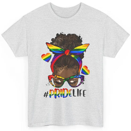 Black Melanin Messy Bun Rainbow Bandana Pride Life LGBTQ Classic Unisex T-Shirt