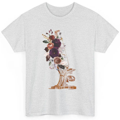 Floral Microscope Medical Laboratory Tools Microbiologist Classic Unisex T-Shirt