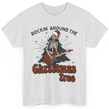 Skeleton Guitar Rocking Around Christmas Tree Western Xmas Classic Unisex T-Shirt