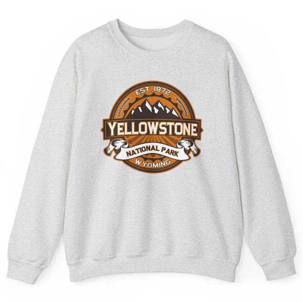 Yellowstone National Park Wyoming Golden Mountains Vintage Unisex Crewneck Sweatshirt