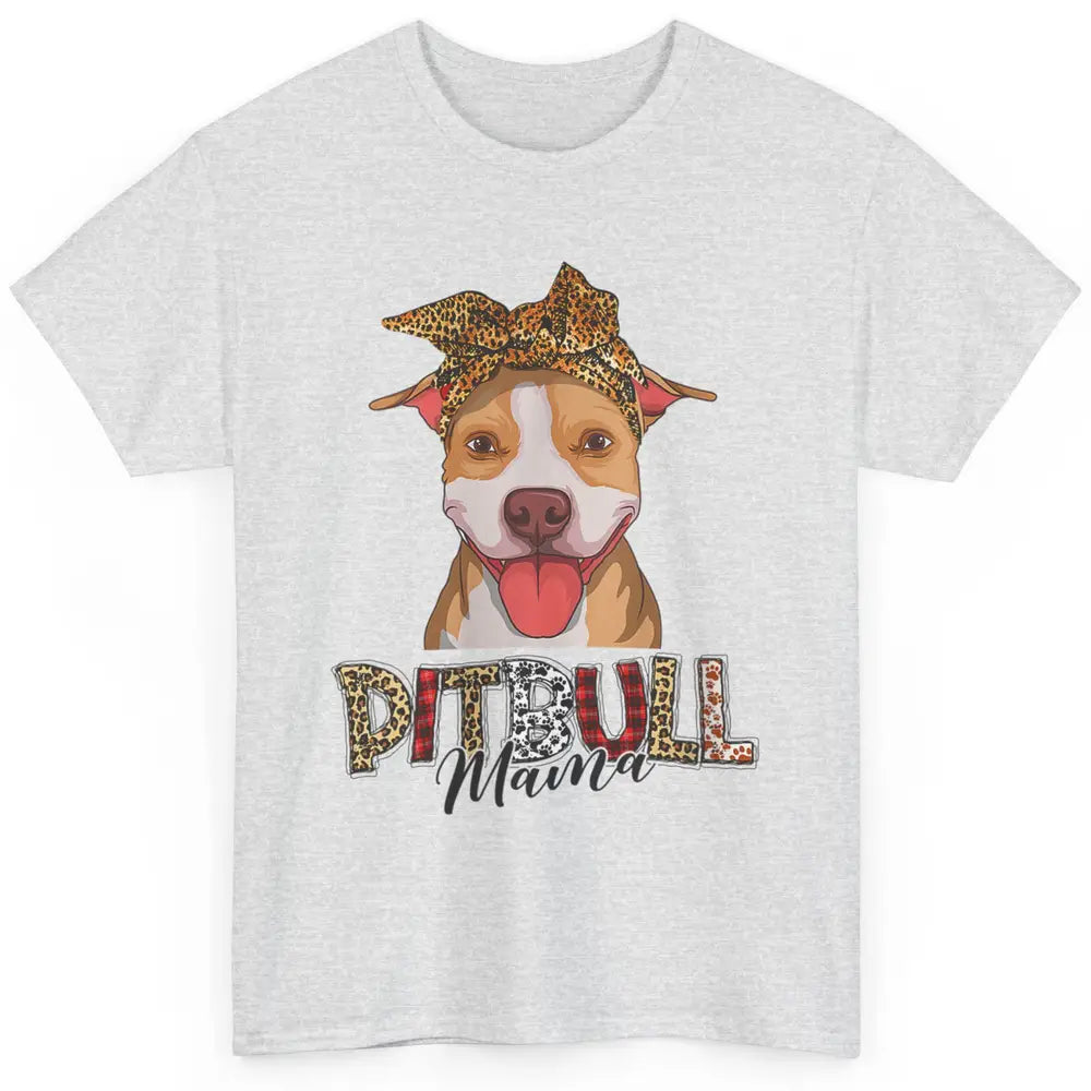 Cute Pitbull Mama Leopard Mothers Day Funny Pittie Women Dog Classic Unisex T-Shirt