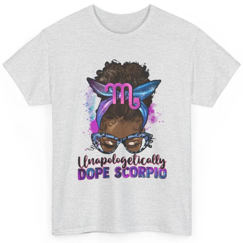 Afro Scorpio Queen Galaxy Horoscope Messy Hair Black Woman Classic Unisex T-Shirt