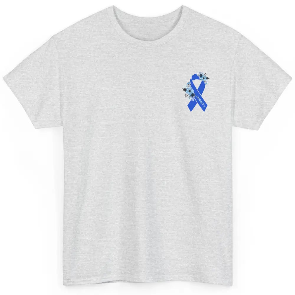 We Wear Blue Angelmans Syndrome Awareness Floral Blue Ribbon Classic Unisex T-Shirt