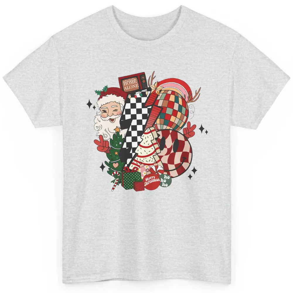 Retro Santa Christmas Tree Cake Lightning Bolt Western Classic Unisex T-Shirt