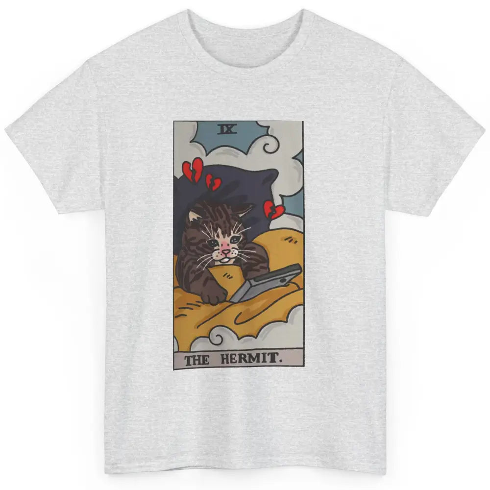 Funny Cat The Hermit Tarot Card Cat Meme Magic Cat Halloween Classic Unisex T-Shirt