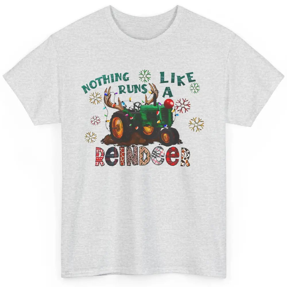 Christmas Tractor Nothing Runs Like A Reindeer Santa Claus Classic Unisex T-Shirt