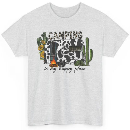 Desert Cactus Cowhide Camping Trailer Western Country Camper Classic Unisex T-Shirt