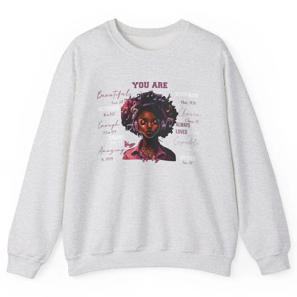 Black Girl Christian God Says I Am Bible Verse Religious Unisex Crewneck Sweatshirt