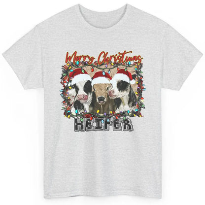 Funny Cow Merry Christmas Hanging With My Heifer Farmer Gift Classic Unisex T-Shirt