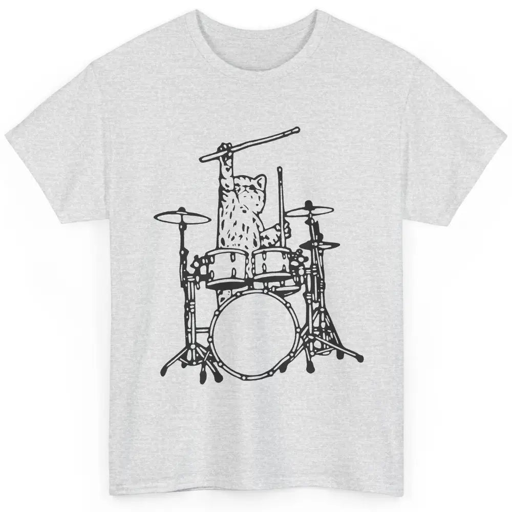 Funny Cat Drumming Drummers Percussionists Musician Gift Classic Unisex T-Shirt