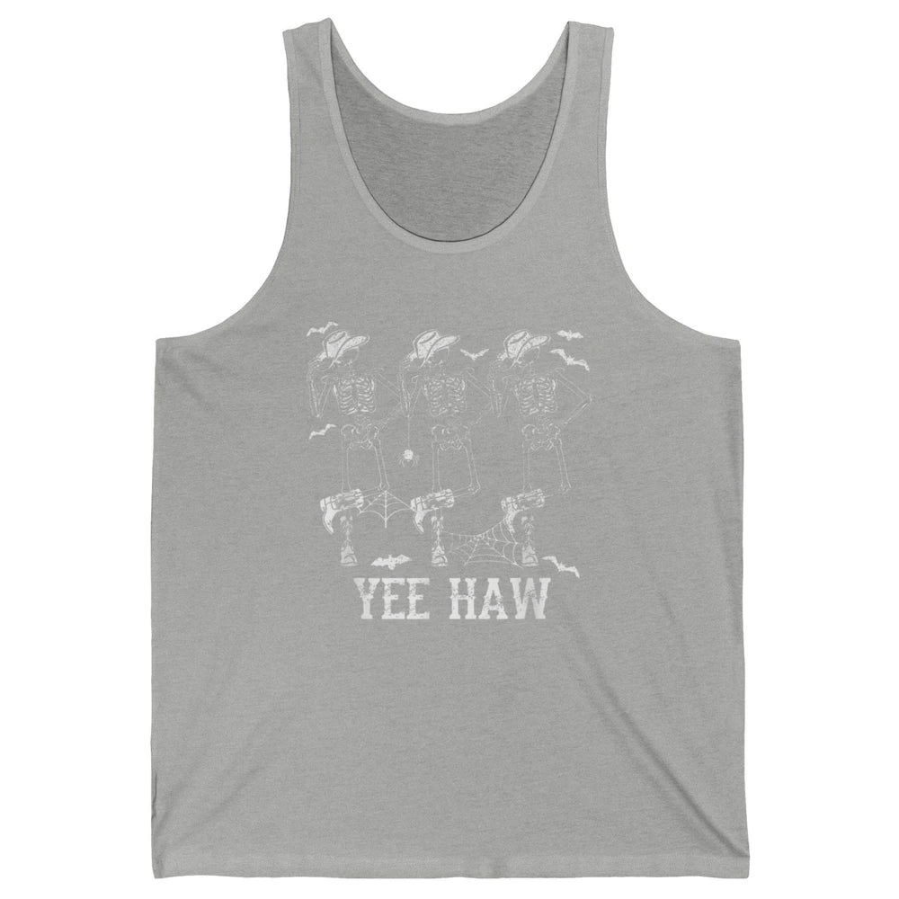 Yee Haw Skeleton Dancing Cowboy Boots Howdy Western Rodeo Unisex Jersey Tank