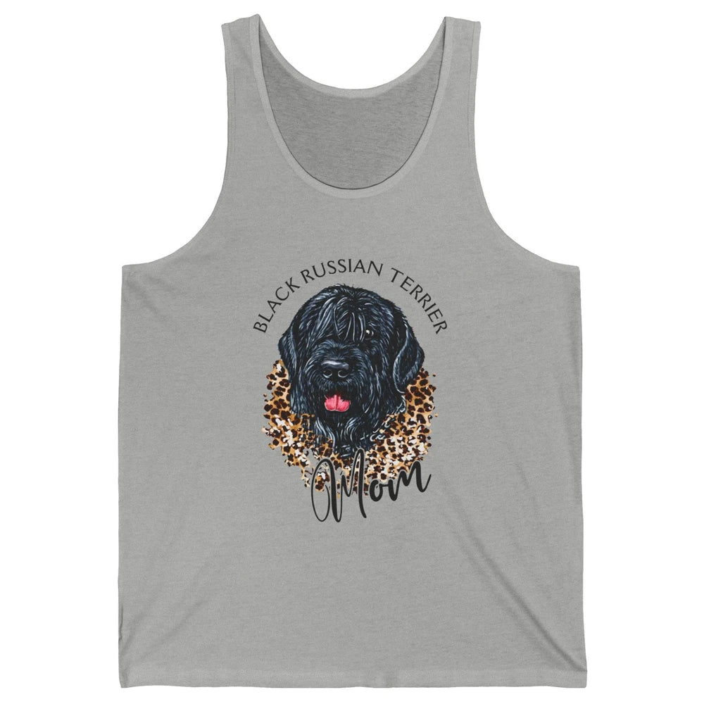 Black Russian Terrier Dog Mom Black Russian Terrier Leopard Unisex Jersey Tank