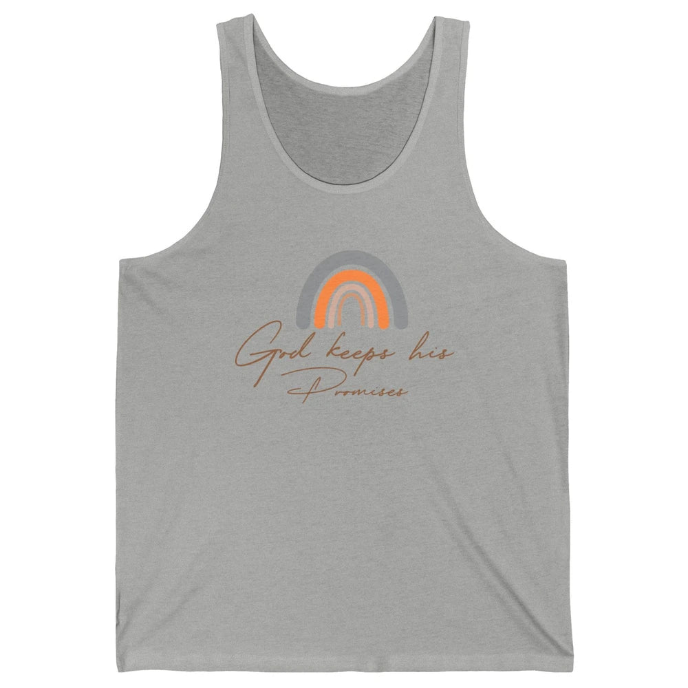 Boho Rainbow God Keeps His Promises Christian Religious Unisex Jersey Tank