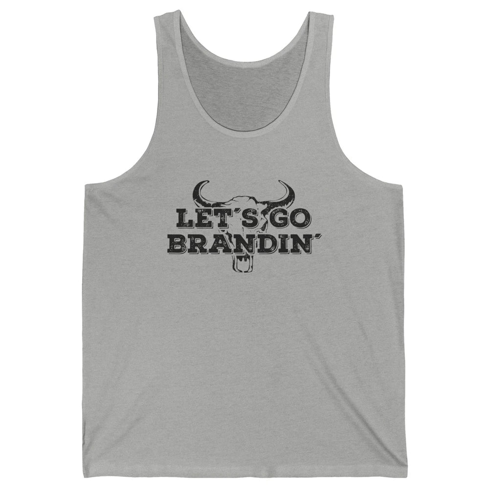 Vintage Bull Skull Let's Go Brandin' Western Country Symbols Unisex Jersey Tank