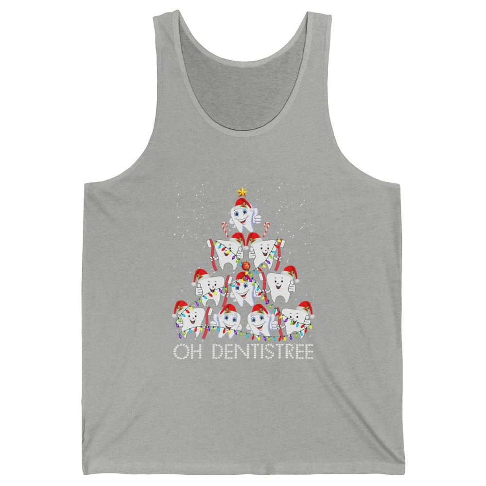 Merry Christmas Dentistree Xmas Tree Lights Dentist Teeth Unisex Jersey Tank