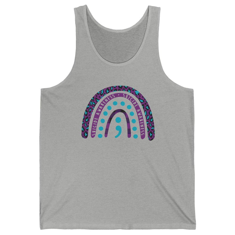 Suicide Awareness Rainbow Semicolon Prevention Psychologist Unisex Jersey Tank