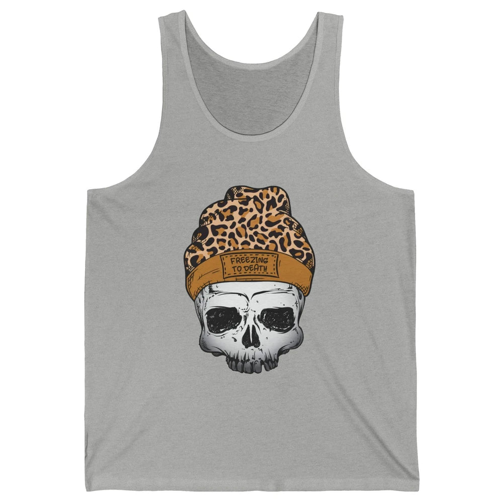 Leopard Skull Freezing To Death Snowflakes Christmas Winter Unisex Jersey Tank