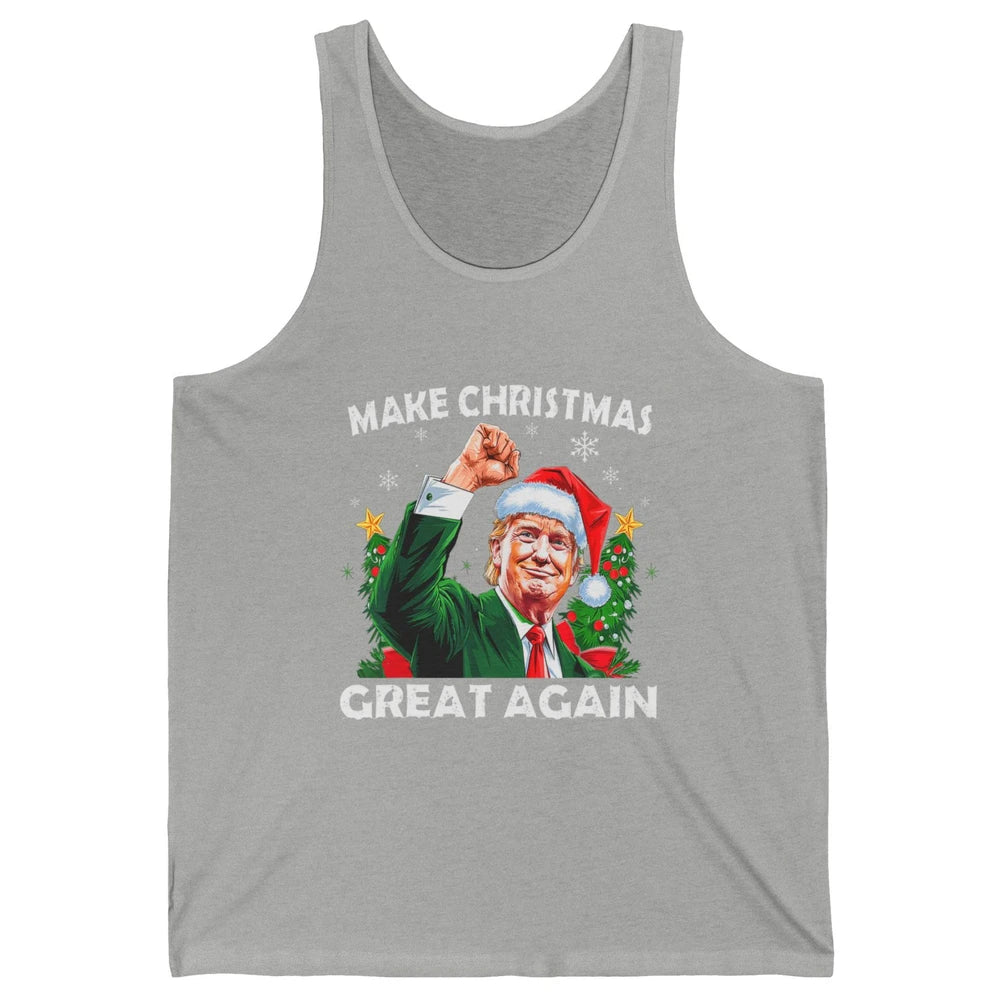 Make Christmas Great Again Funny Santa Trump Political Donald Trump Republican President Xmas Unisex Jersey Tank