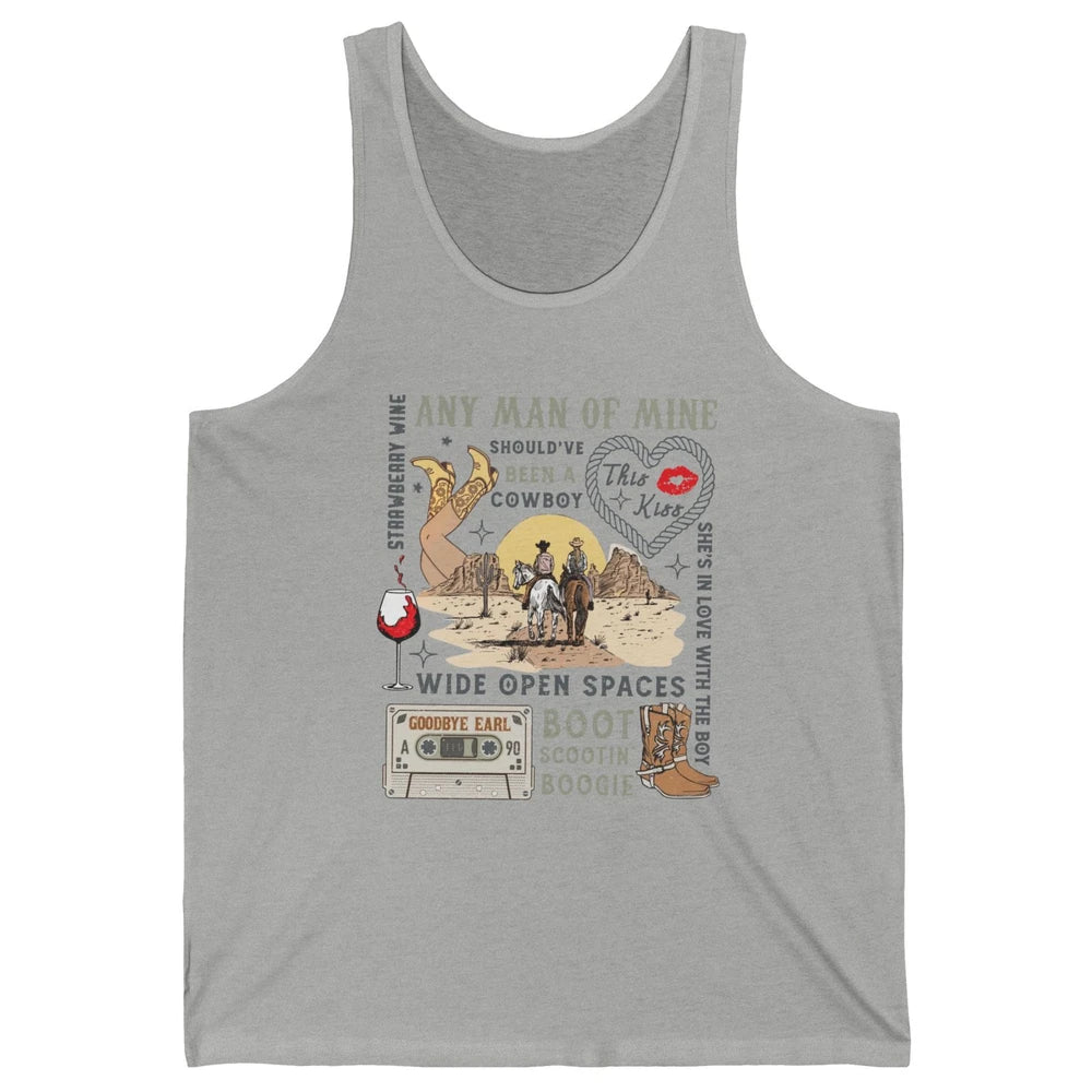 Vintage Western 90s Country Music Retro Cowboy Cowgirl Gift Unisex Jersey Tank