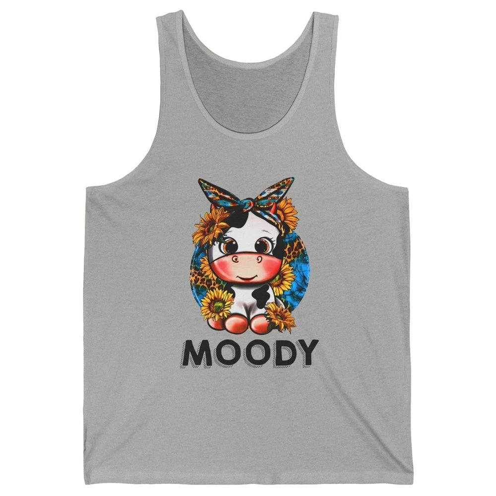 Sunflower Baby Cow Moody Highland Cow Heifer Western Cattle Unisex Jersey Tank