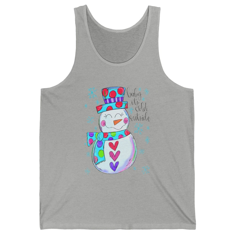 Winter Snowman Baby It's Cold Outside Christmas Hand Drawn Unisex Jersey Tank