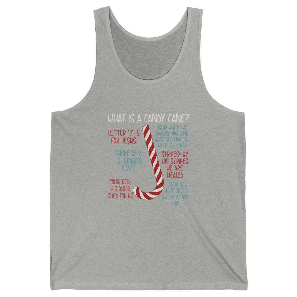 Merry Christmas Candy Cane Xmas Sayings Believe Faith Jesus Unisex Jersey Tank