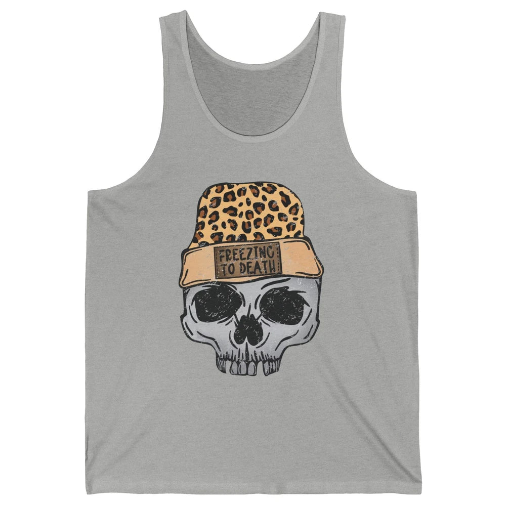 Funny Leopard Skull Freezing To Death Funny Christmas Winter Unisex Jersey Tank