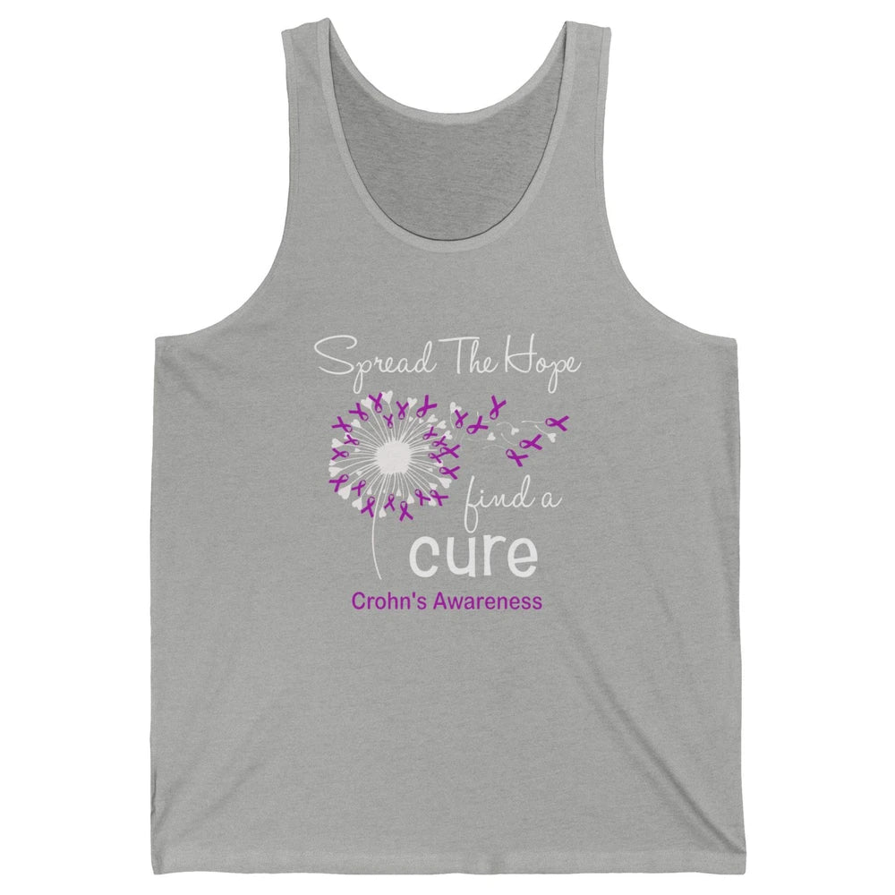 Spread Hope Purple Flower Warrior Crohns Disease Awareness Unisex Jersey Tank