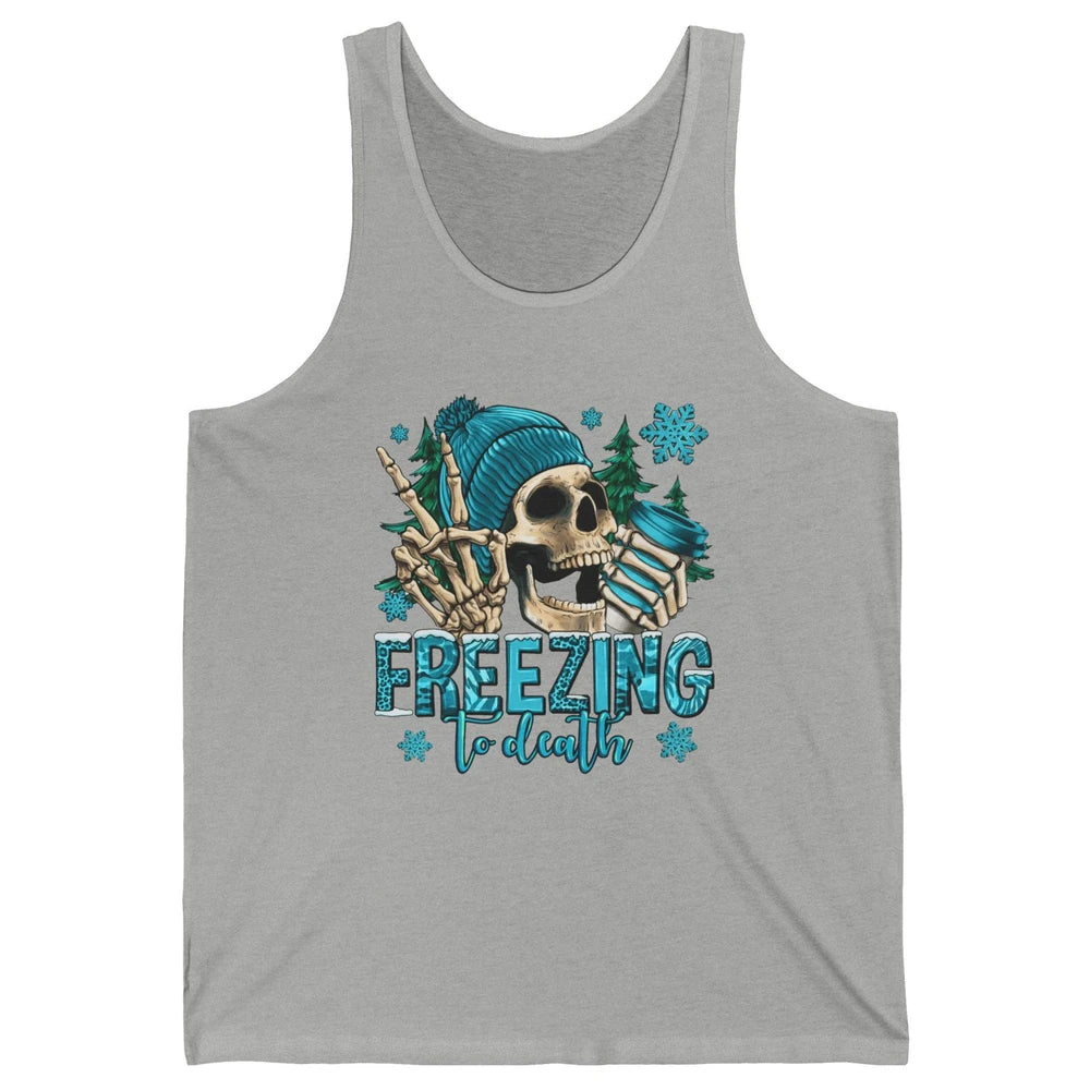 Funny Leopard Skull Freezing To Death Funny Christmas Winter Unisex Jersey Tank