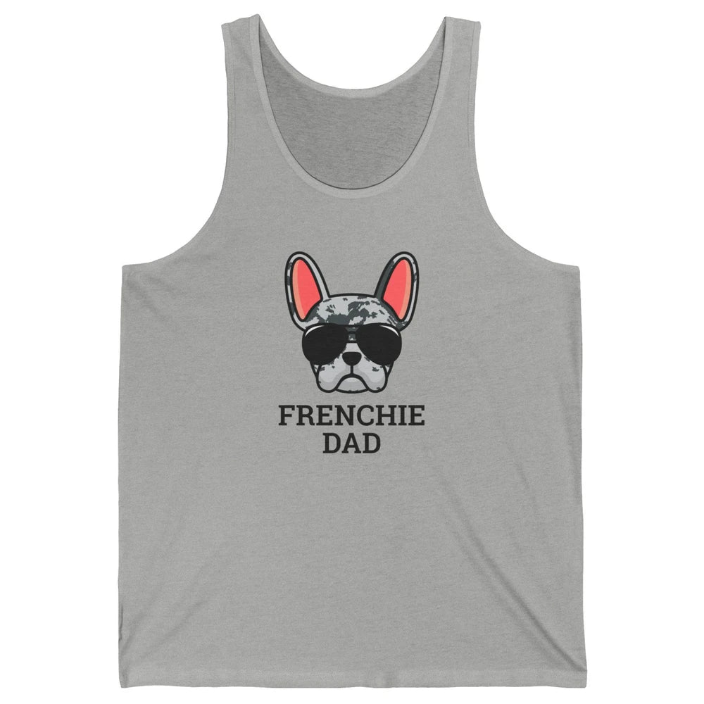 Blue Merle French Dad Frenchie Bulldog Cool Pet Owner Father Unisex Jersey Tank