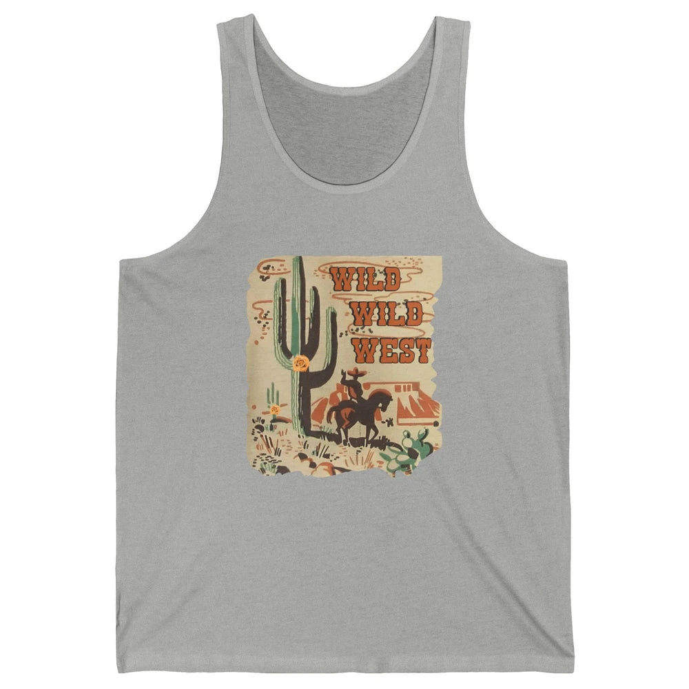 Wild West Cowboy Cactus Rodeo Western Retro Horse Vintage Unisex Jersey Tank