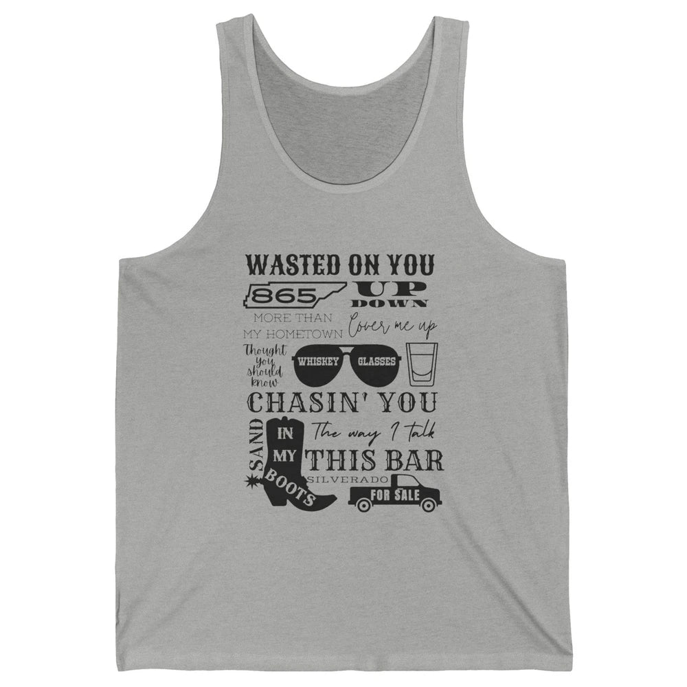 Retro Sands In My Boots Wasted On You Western Country Music Unisex Jersey Tank